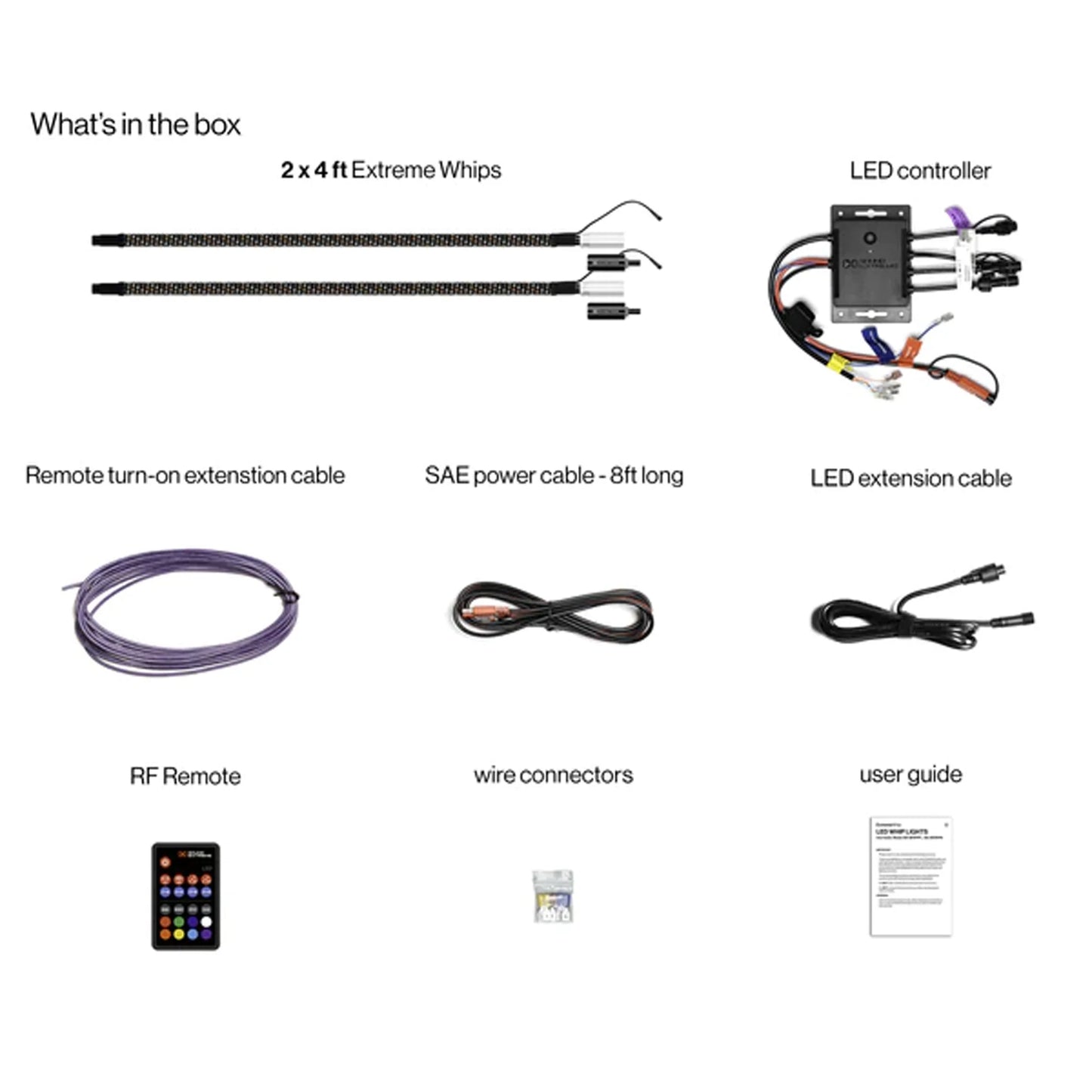 Extreme Whip Kit Qty 2 x 4ft (122cm) plus LEDCast Controller